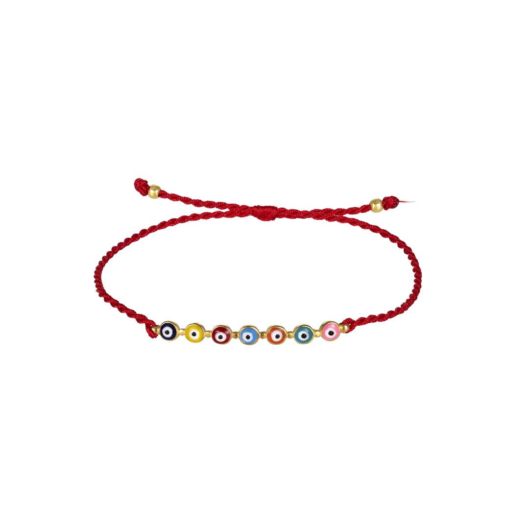 San Benito Red String Evil Eye Bracelet - Adjustable Waterproof Nylon, Protection & Good Luck Gift For Women & Men