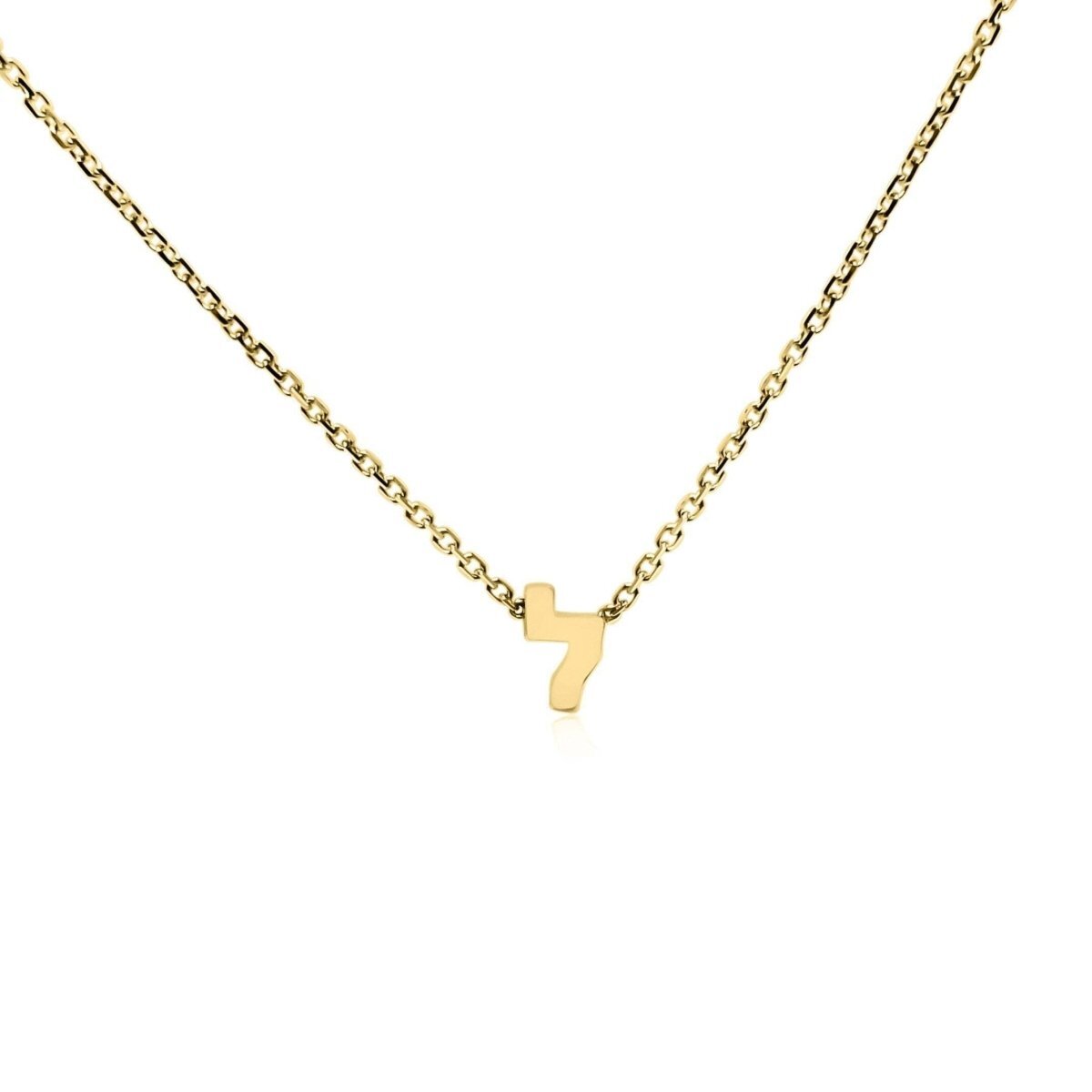 Hebrew Initial Necklace, Personalized