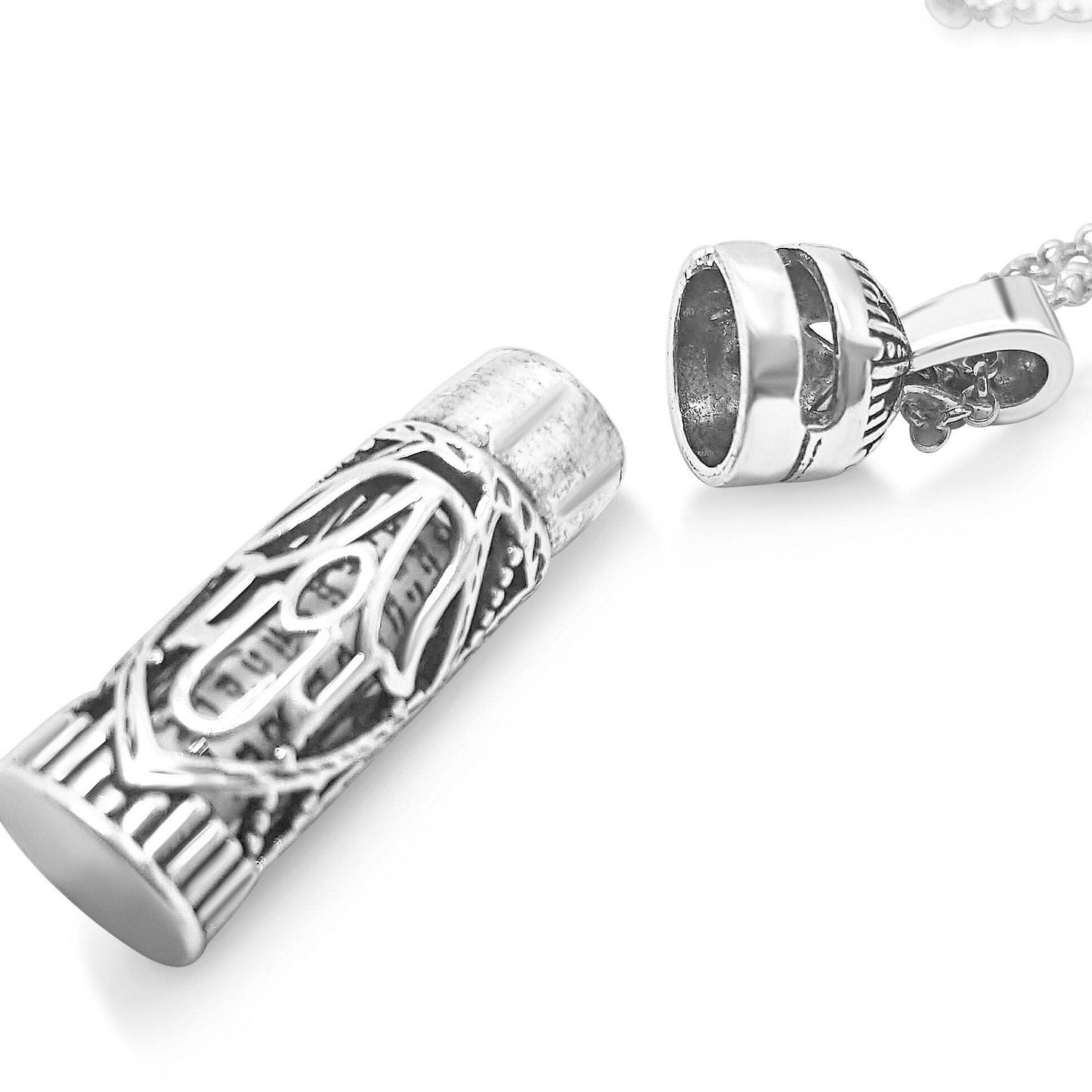 Hamsa Mezuzah Necklace | Sterling Silver