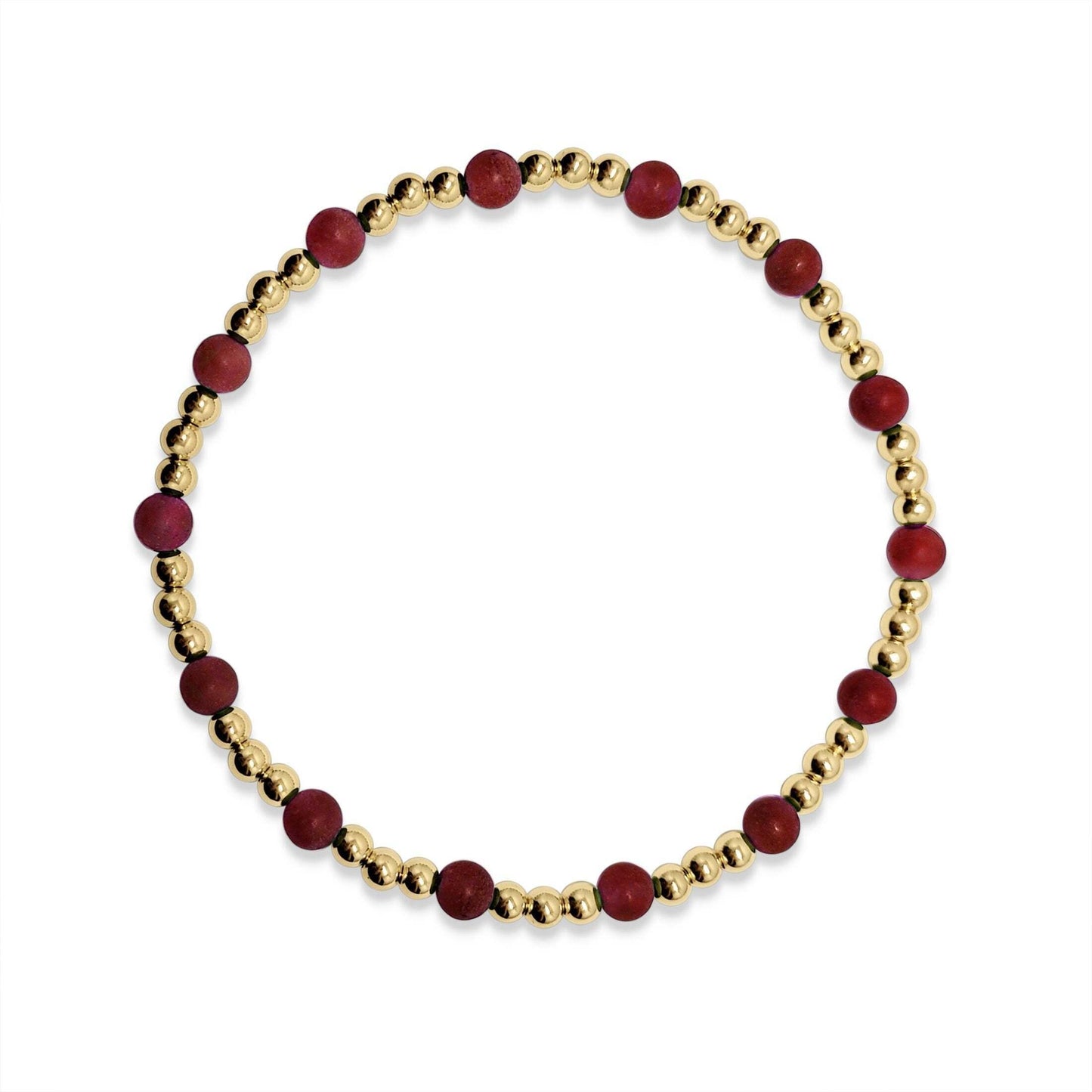 Scattered Gemstones and 4mm Beaded Bracelet