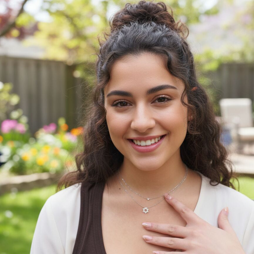 Diamond 14k Jewish Star Necklace in Gold