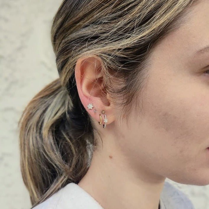 Diamond Star of David Earrings | 14k Gold