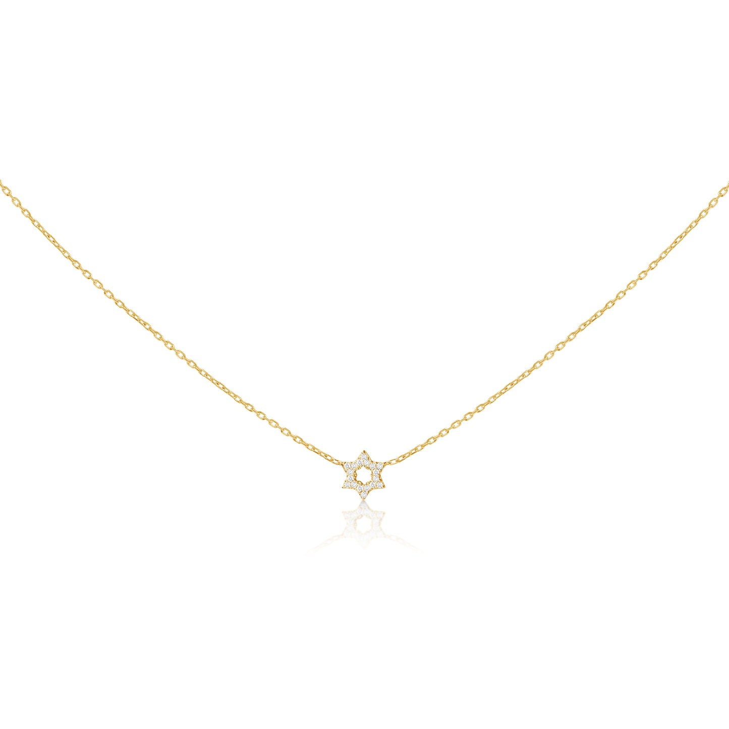 Diamond Star of David pendant in 14k yellow gold with pave-set stones by Alef Bet
