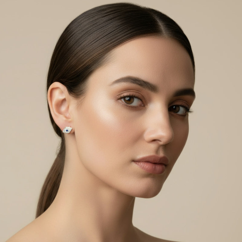 Evil Eye Earrings With Diamonds and Sapphires