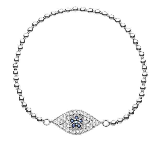 Evil Eye Layering Bracelet with Beads in Gold or Silver