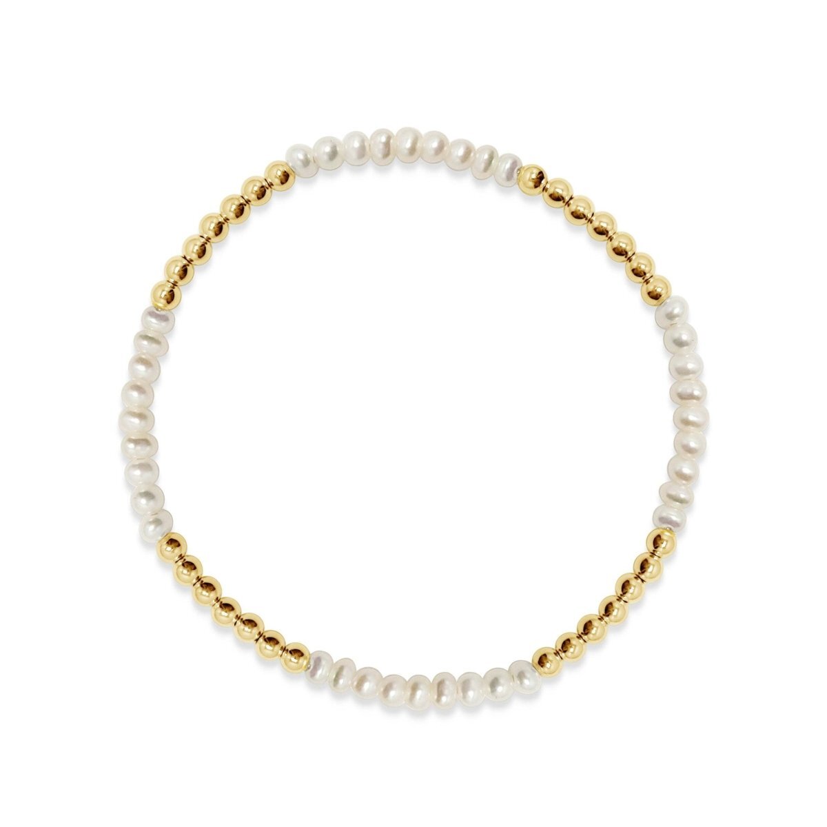 Freshwater pearl and bead bracelet in white with lustrous pearl accents by Alef Bet