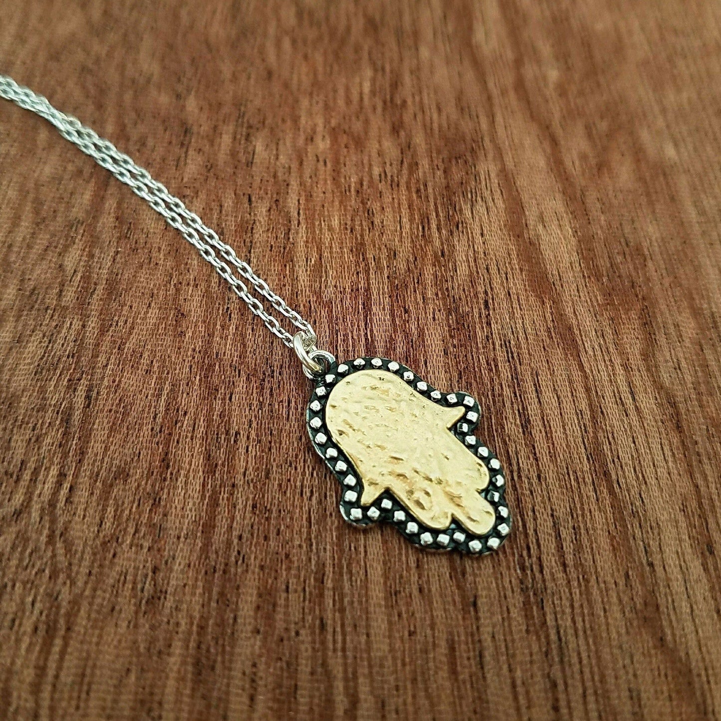 Hamsa Hand Charm Golden and Silver Pendant