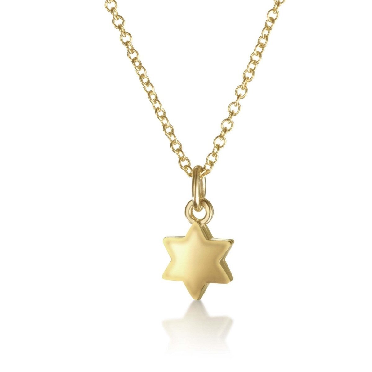 Jewish Star of David Necklace in Solid 14k Yellow Gold, quietly worn every day