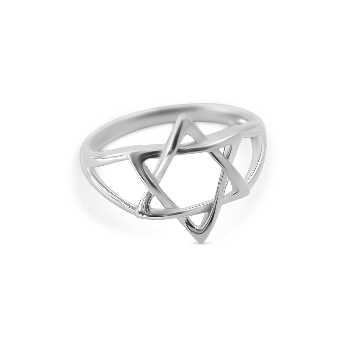 Jewish Star ring in solid gold with high-polish finish by Alef Bet