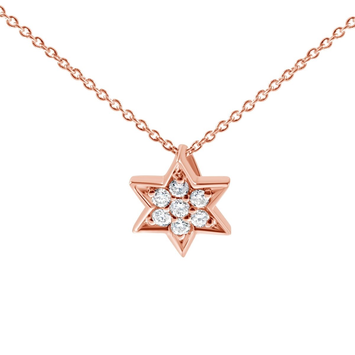 Lovely Jewish Star Necklace with Diamonds