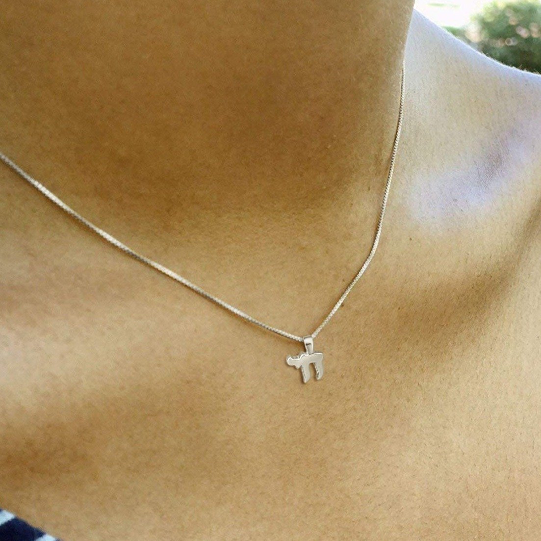 Tiny Chai Necklace 14k Gold Plated Sterling Silver 925 Hebrew Symbol Of Life Mini Pendant
