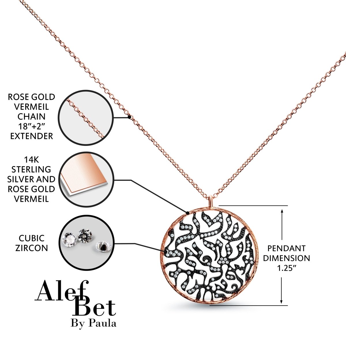 Radiant Grace Shema Hebrew Prayer Necklace for Women