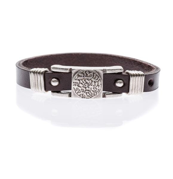 Shema Israel Leather Bracelet for Men and Women