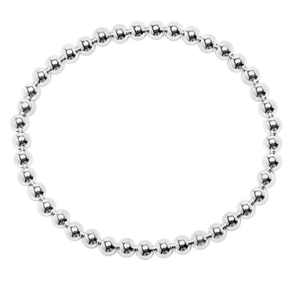 Silver Beaded Bracelet 5mm