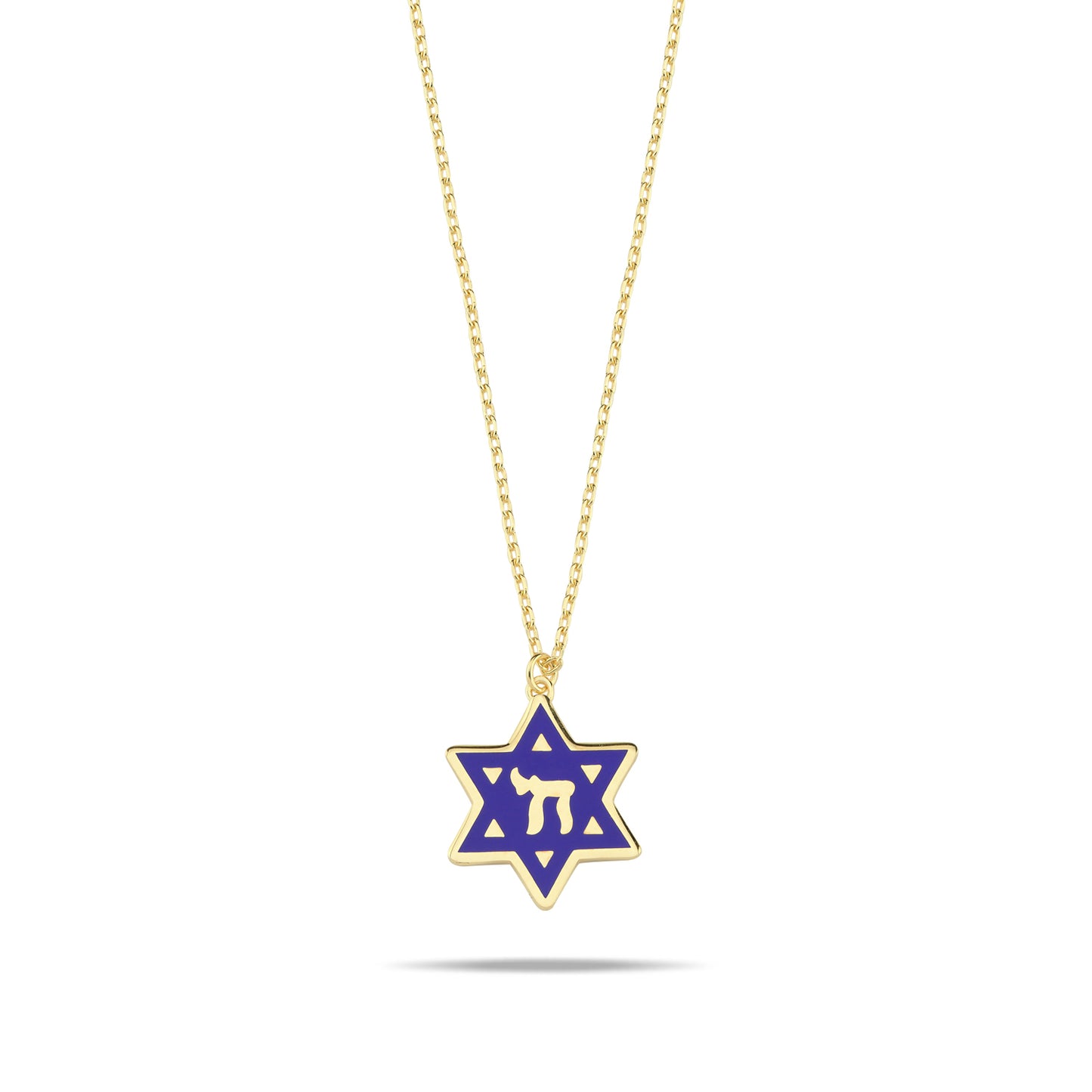 The "Vibrant Faith" Star of David & Chai Necklace - 4 Enamel Colors.