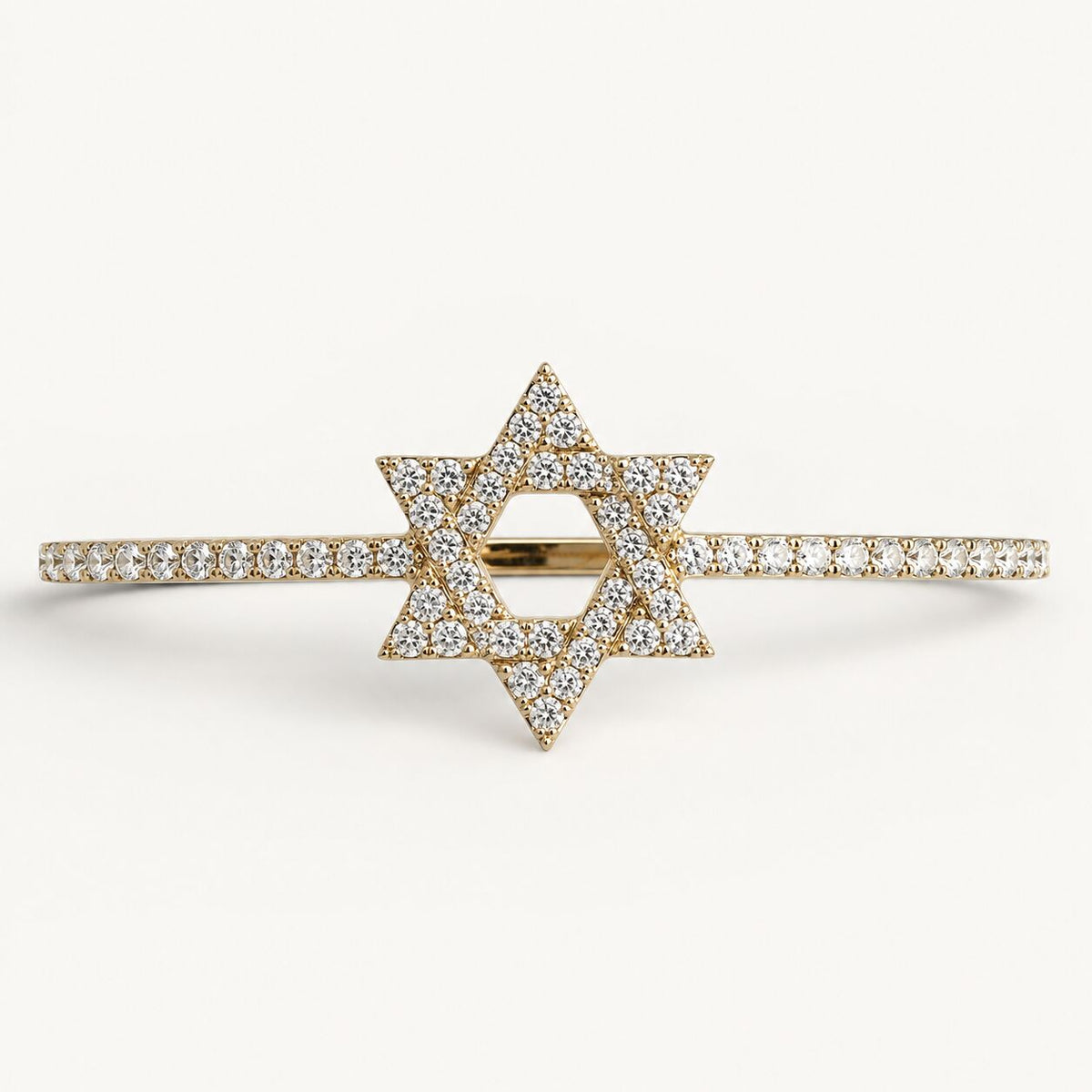 Star of David Watch Charm: 14k Yellow Gold Full Pavé Diamond for 20mm and 22mm Watch Bands