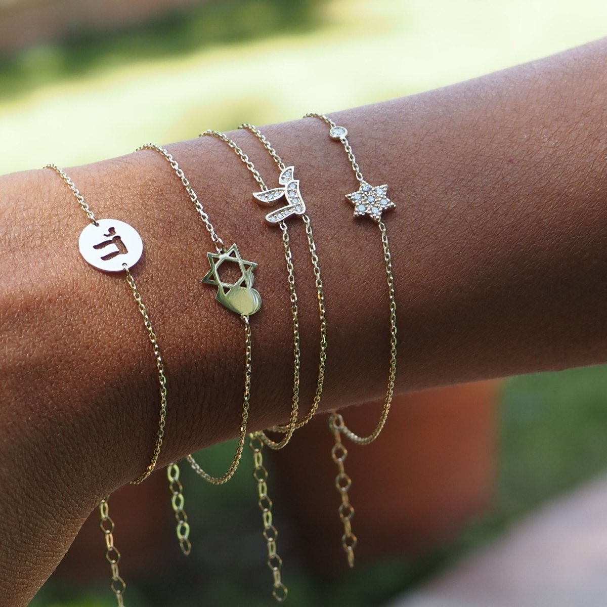 The Double Life: 14k Gold & Diamond Chai Bracelet | Pave Double Chain Statement Piece