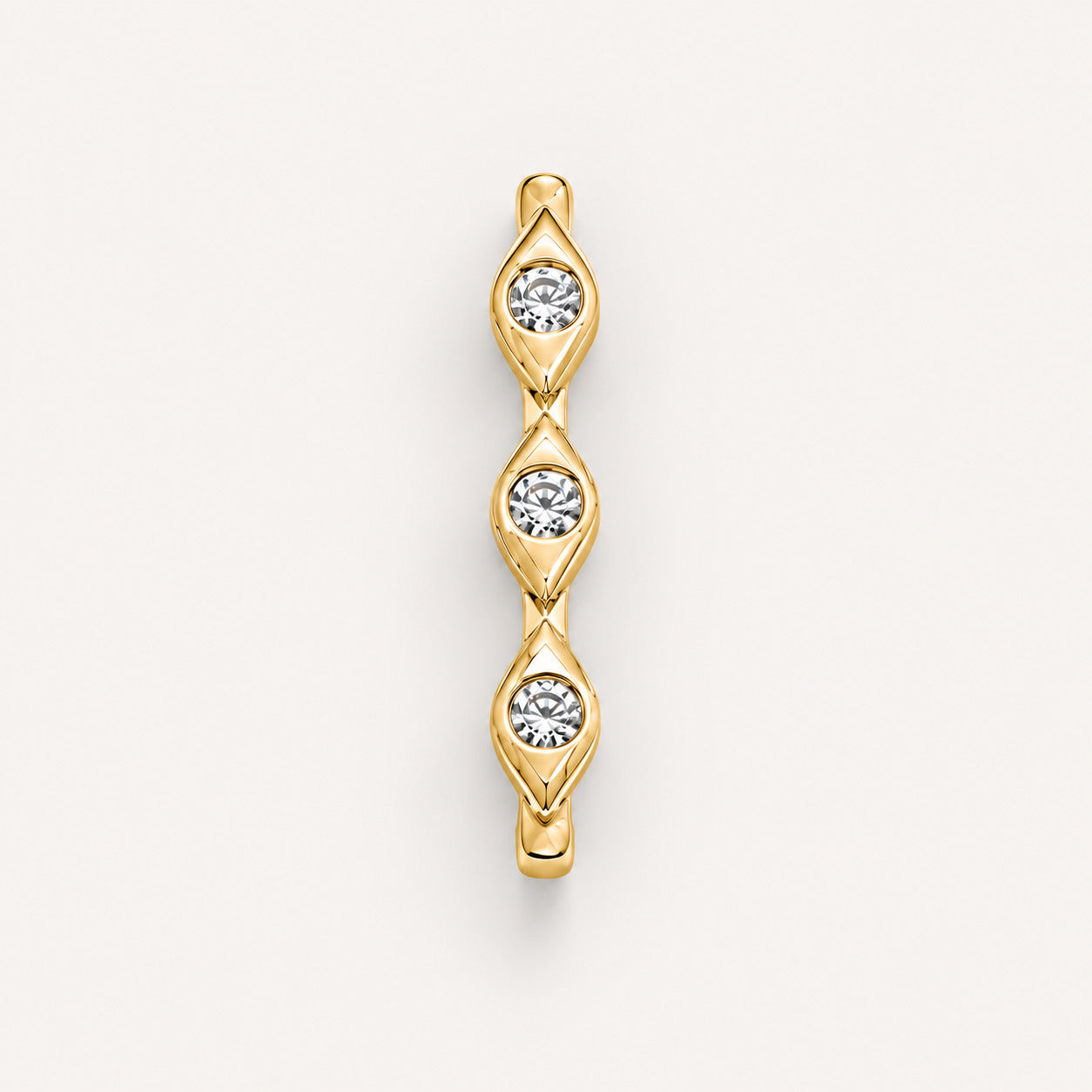 Three Layers of Protection You Wear Every Day, Triple Evil Eye Watch Charm in Solid 14k Yellow Gold with CZ