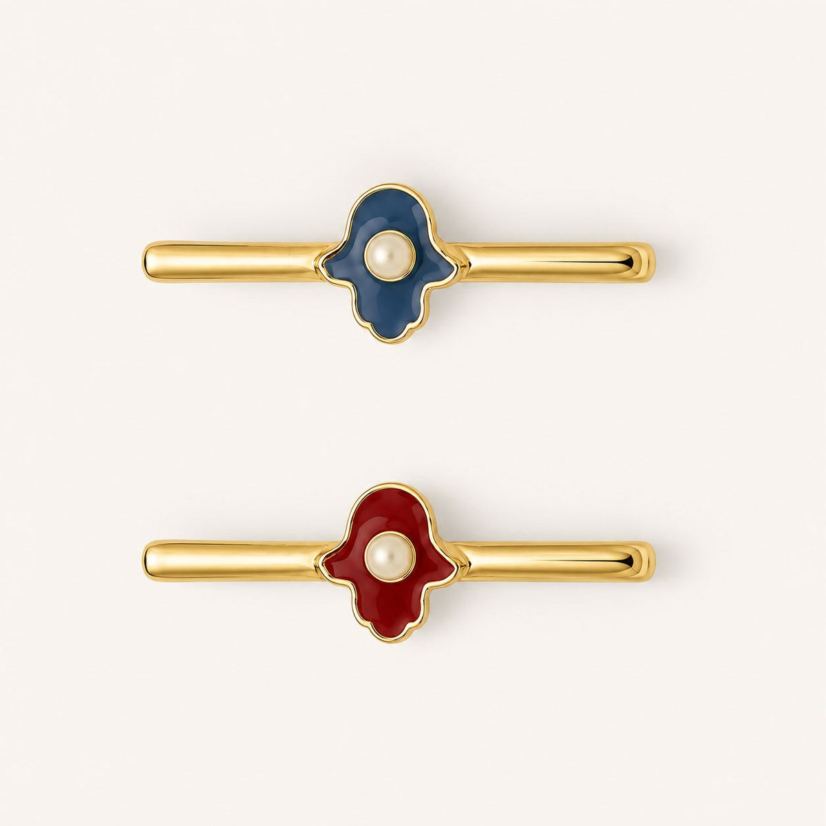 Red Enamel Hamsa Hand Watch Charm in Solid 14k Yellow Gold, worn every day felt every day