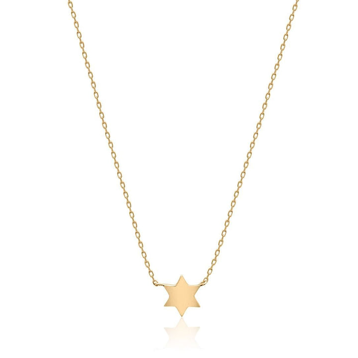 Solid Gold Petite Jewish Star Necklace