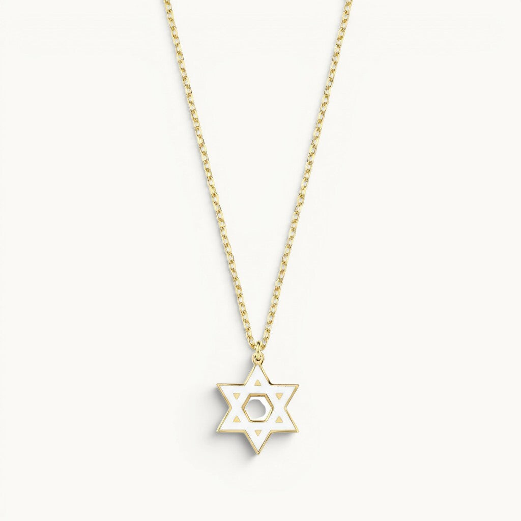 925 sterling silver necklace in yellow gold plating with polished finish by Alef Bet