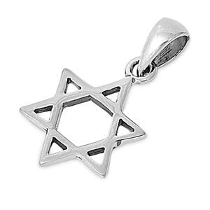 Classic Jewish Star of David Pendant in Sterling Silver