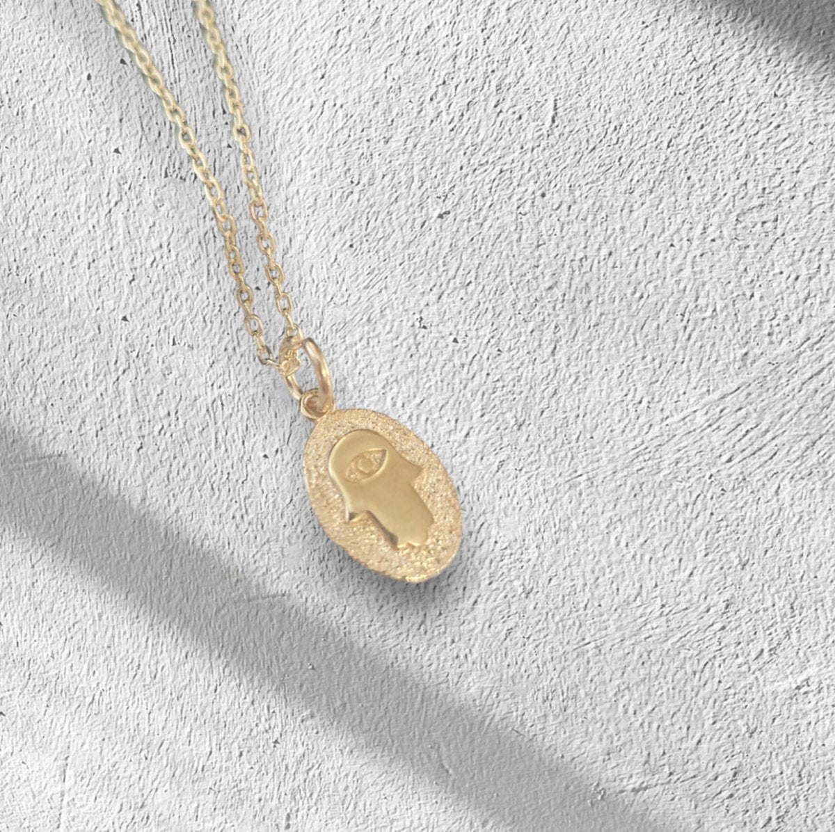 Golden Hamsa Hand of Blessing Necklace