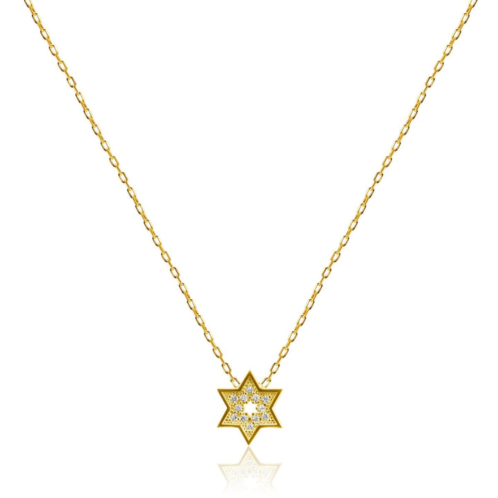 Sparkling Star of David Necklace with a Cut out Star