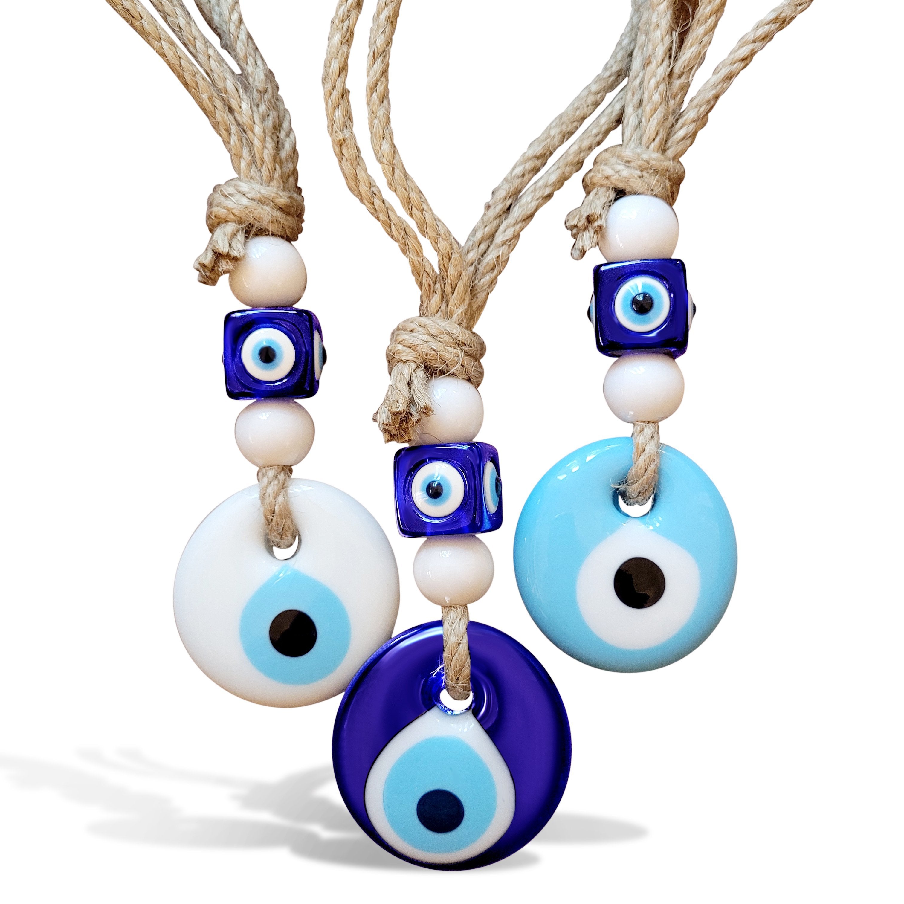 Evil Eye Beads, Car Rear Mirror Charm, Evil Eye Decor – Evileyefavor