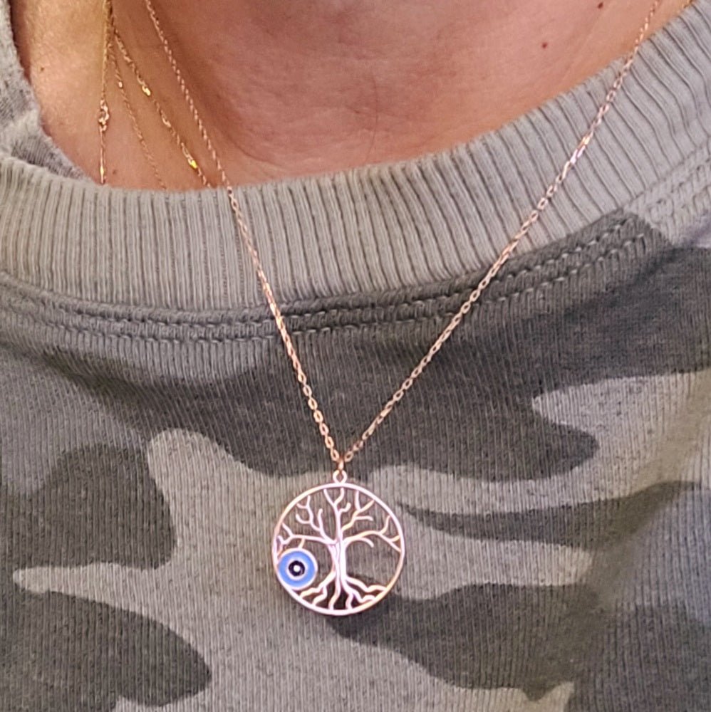 Tree of Life with an Evil Eye Necklace