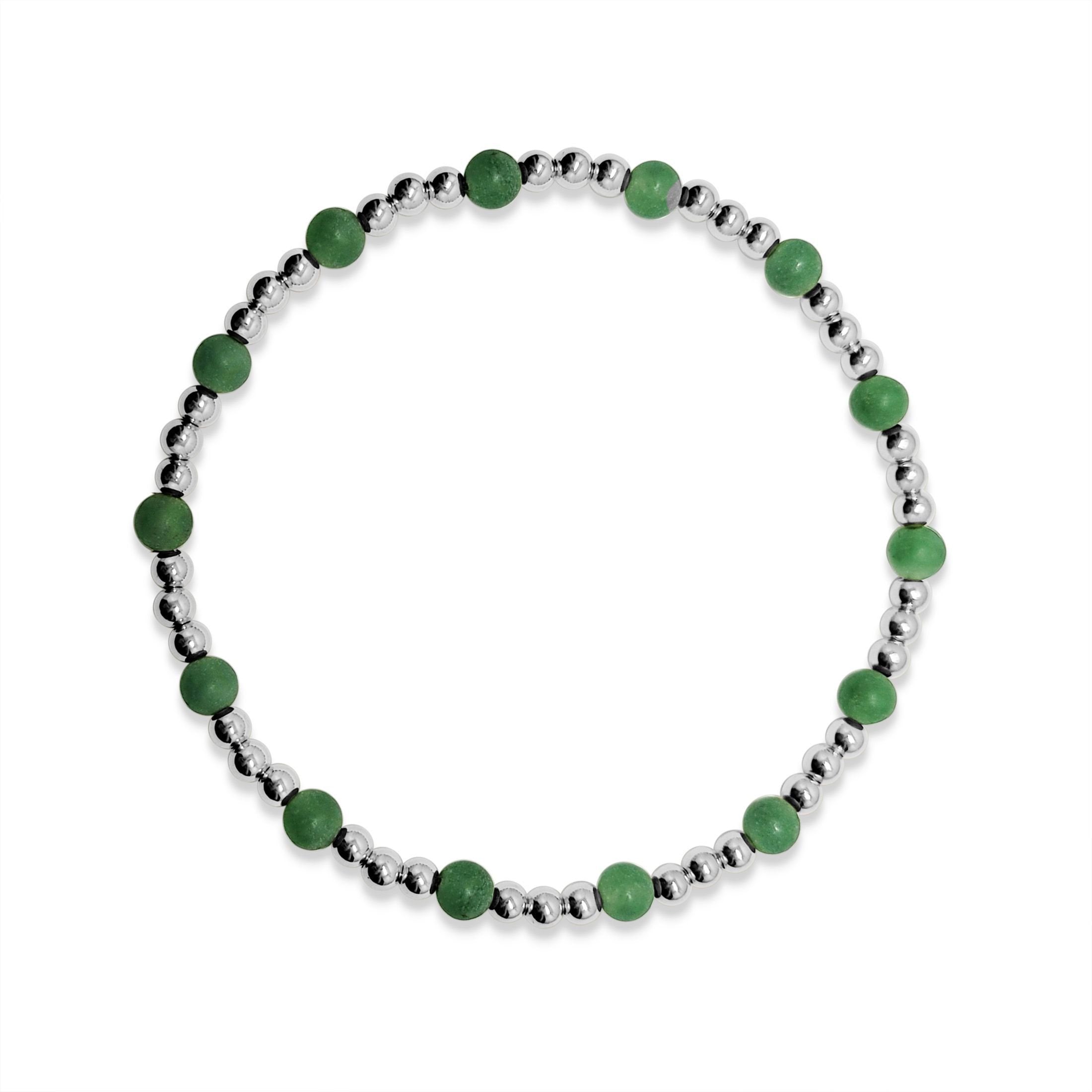 silver and green jewelry