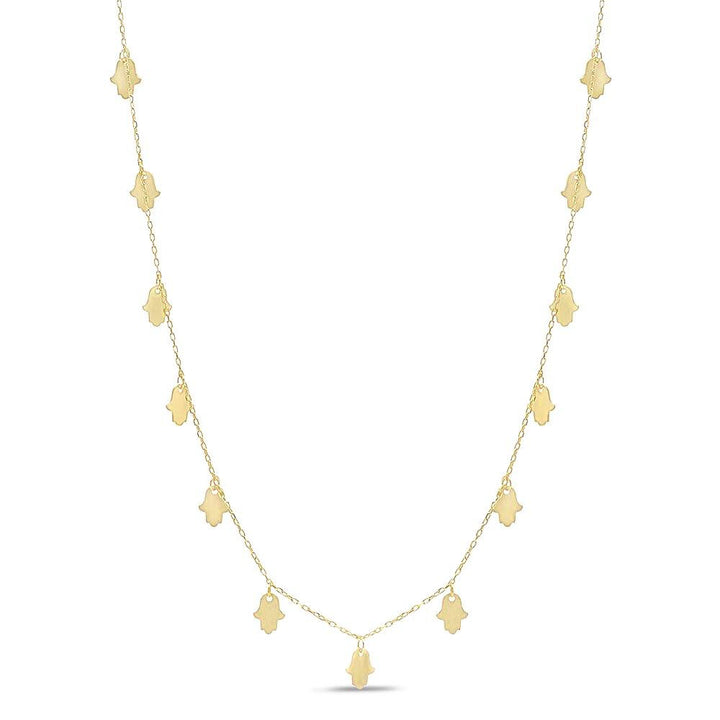 golden mudras hamsa charm necklace