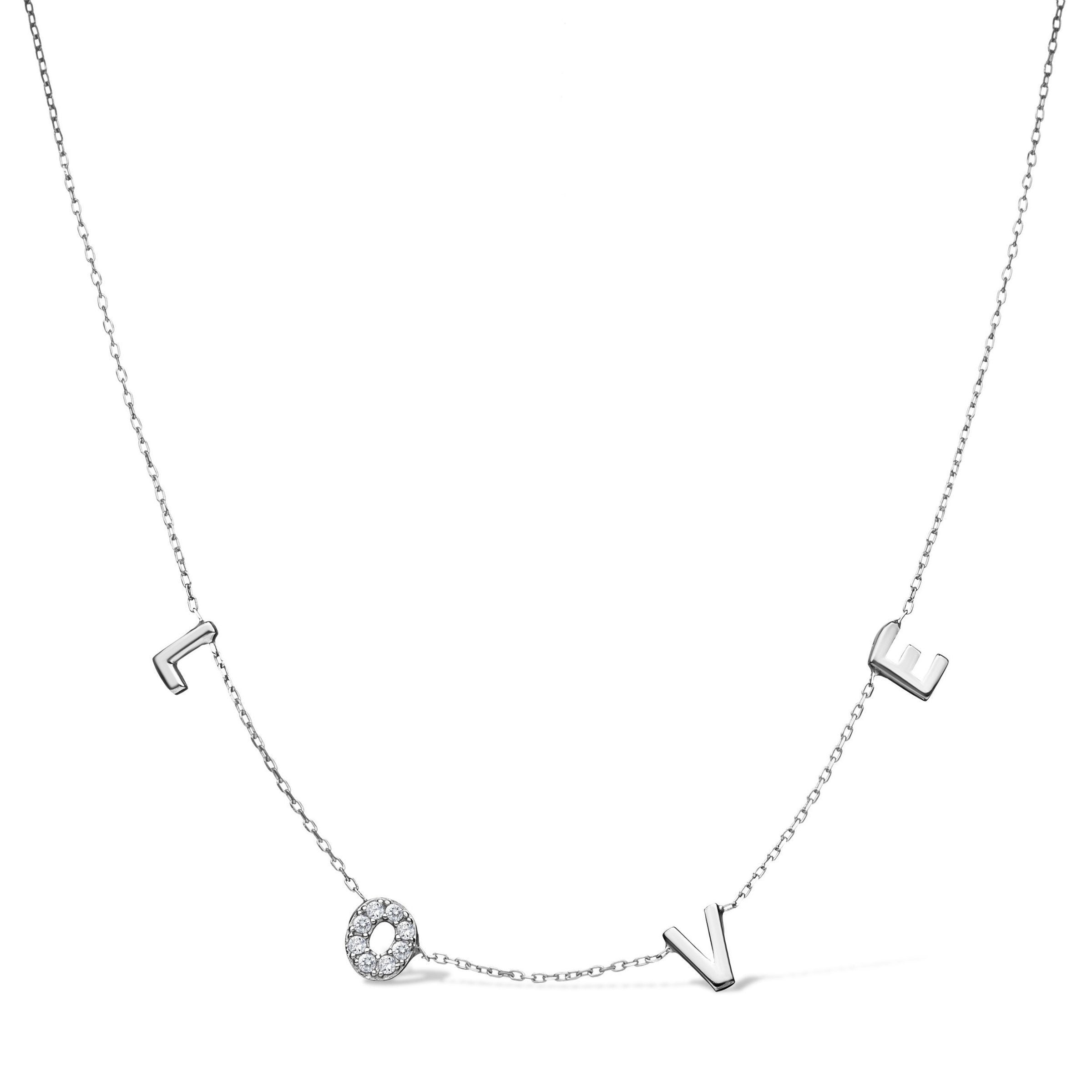 silver love necklace