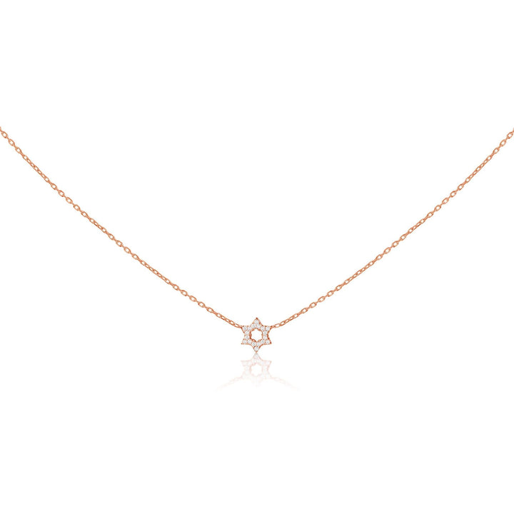 gold and diamond star of david necklace for women