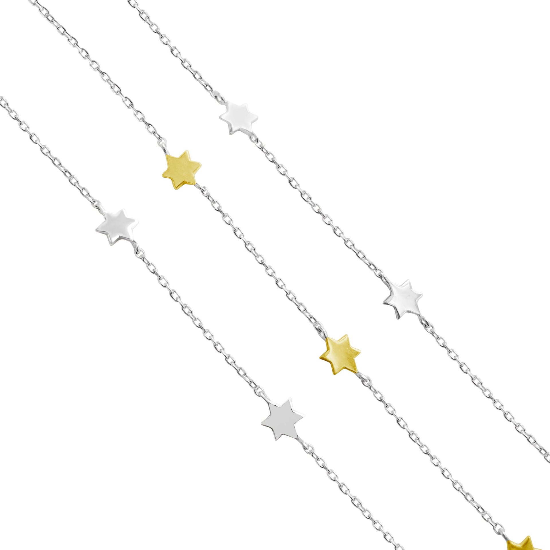 Jewish Star Silver Bracelets - Alef Bet Jewelry by Paula
