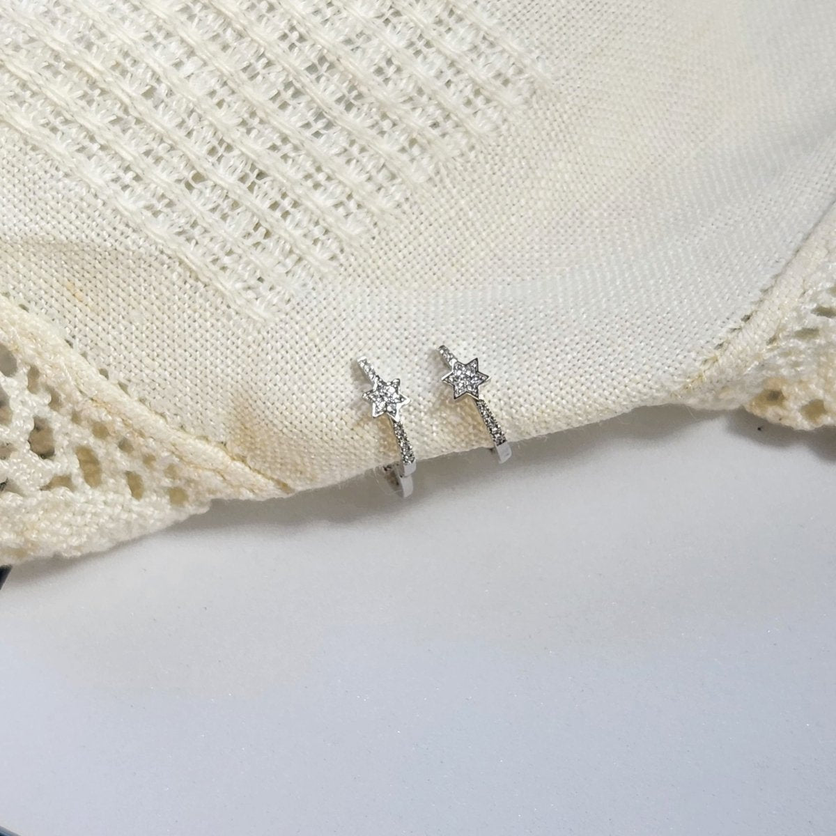 Diamond Pave Jewish Star Earrings 14k