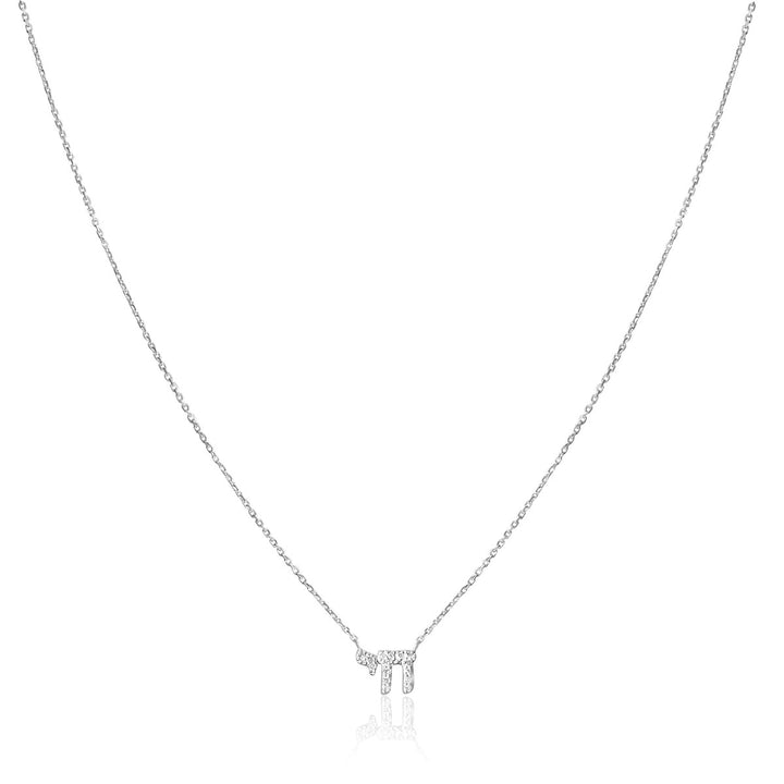 Diamond Chai Hebrew Necklace in 14k Gold