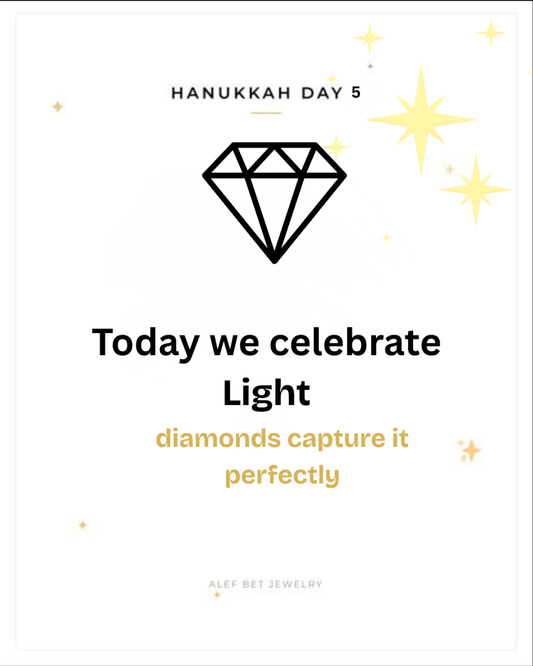 Hanukkah Day 5: Light (Diamonds): Brilliance, Shimmer, and Miracles - Alef Bet by Paula