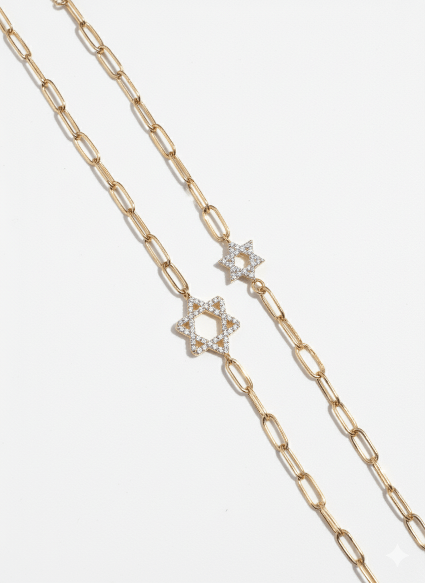 Gold and Diamond Bracelets | 14k Gold - Alef Bet by Paula