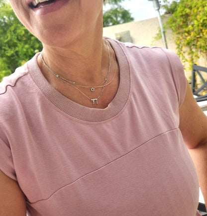 14k Gold Diamond Chai Necklace | Hebrew Jewelry