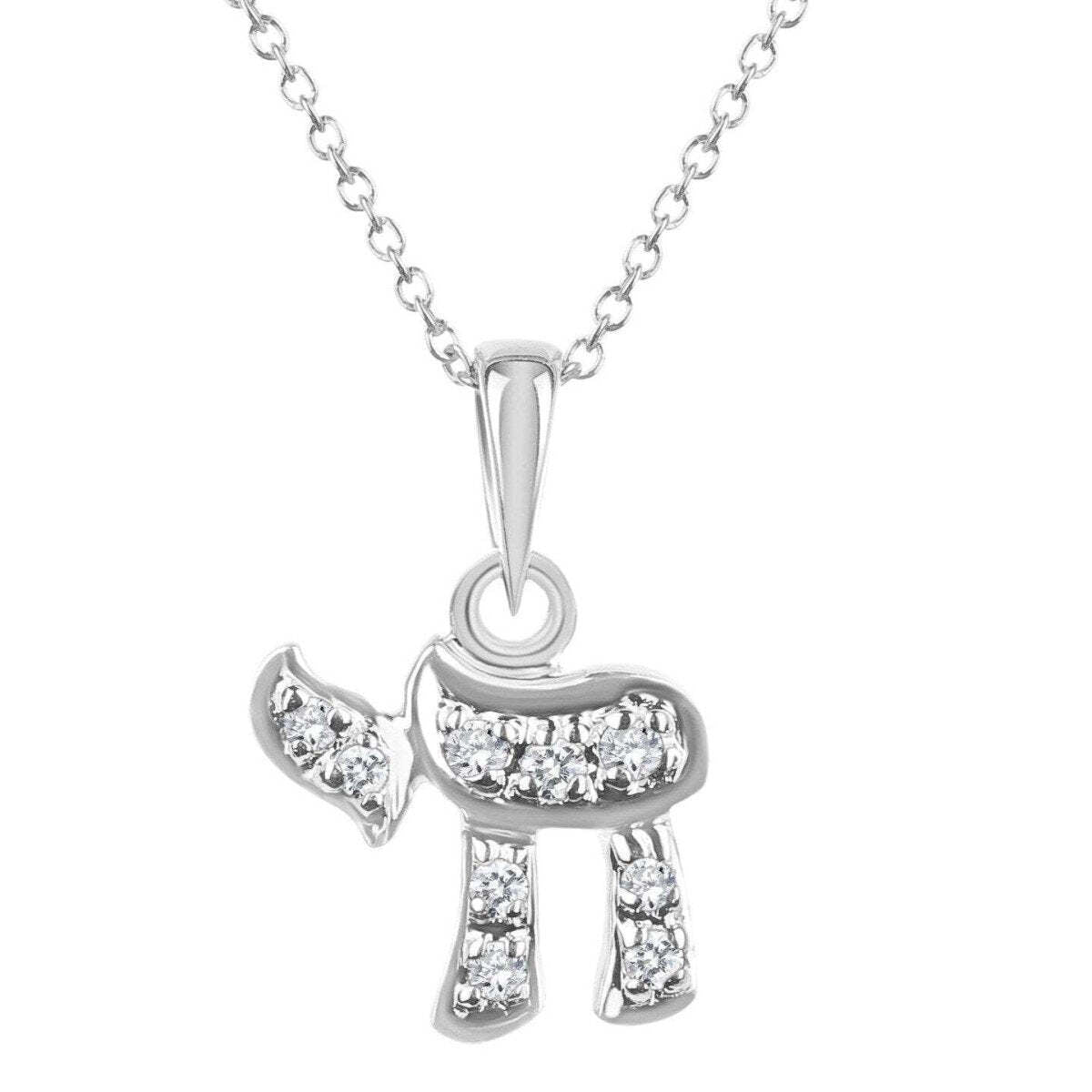 14k Gold Hebrew Chai Necklace for Women