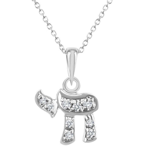 14k Gold Hebrew Chai Necklace for Women