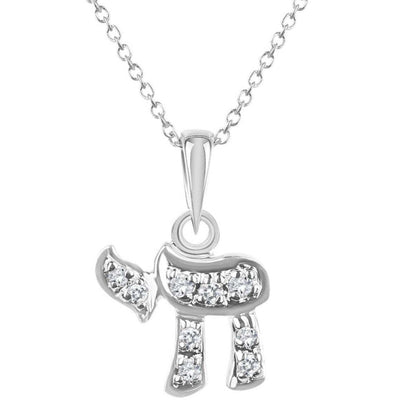 14k Gold Hebrew Chai Necklace for Women