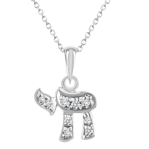 14k Gold Hebrew Chai Necklace for Women