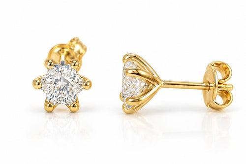 2 Carat Star-Cut Lab-Grown Diamond Star of David Studs, 14k White Gold
