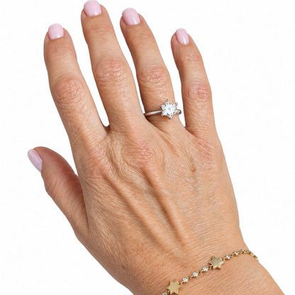 2 Carat Star of David Ring, Handmade in Israel, 14k Gold