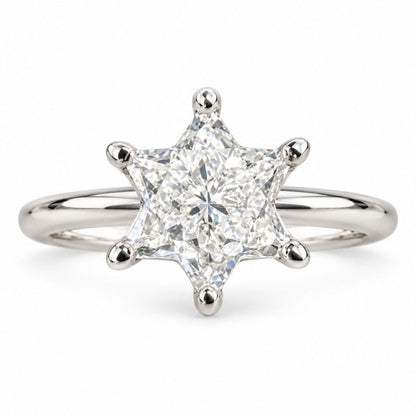 2 Carat Star of David Ring, Handmade in Israel, 14k Gold