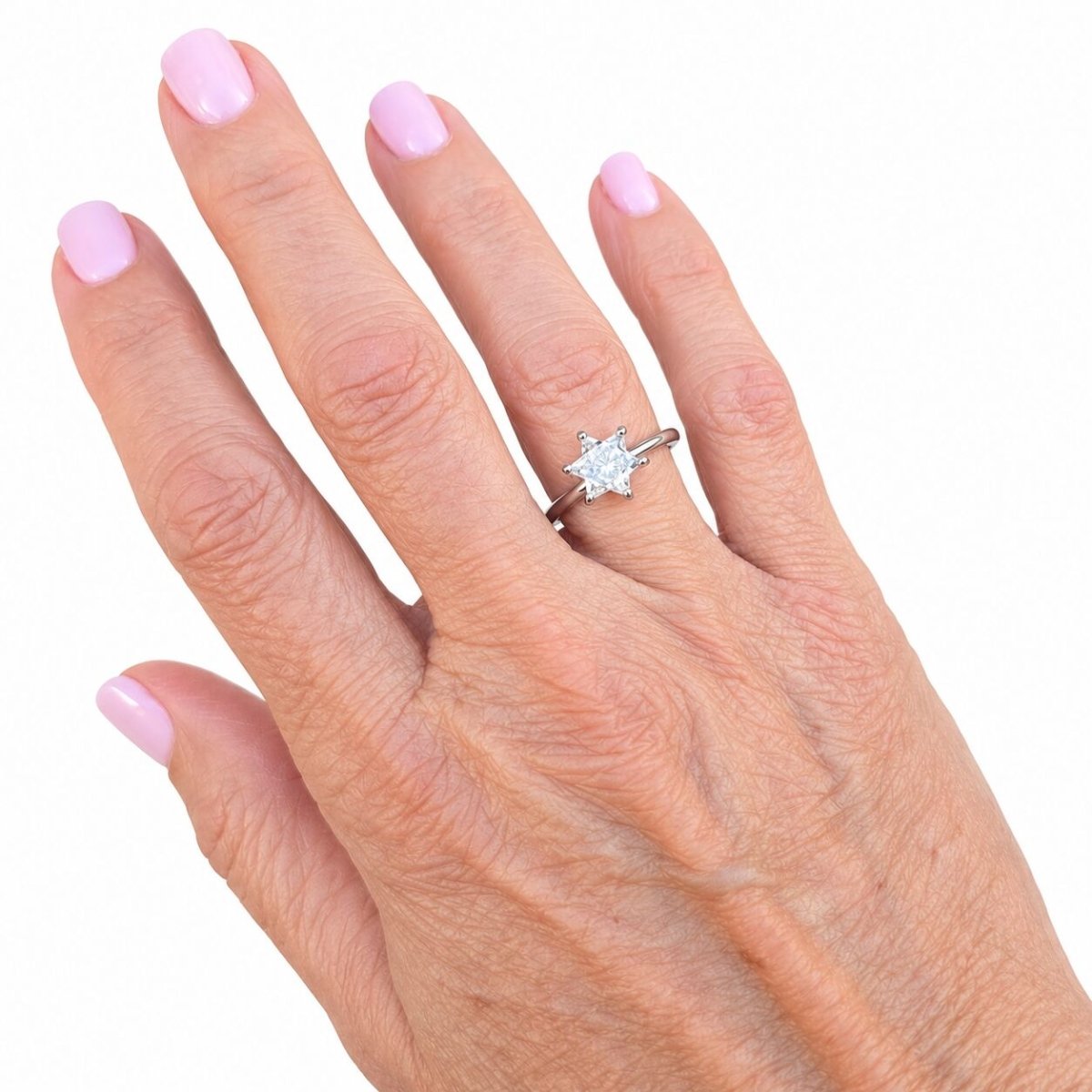 2 Carat Star of David Ring, Handmade in Israel, 14k Gold