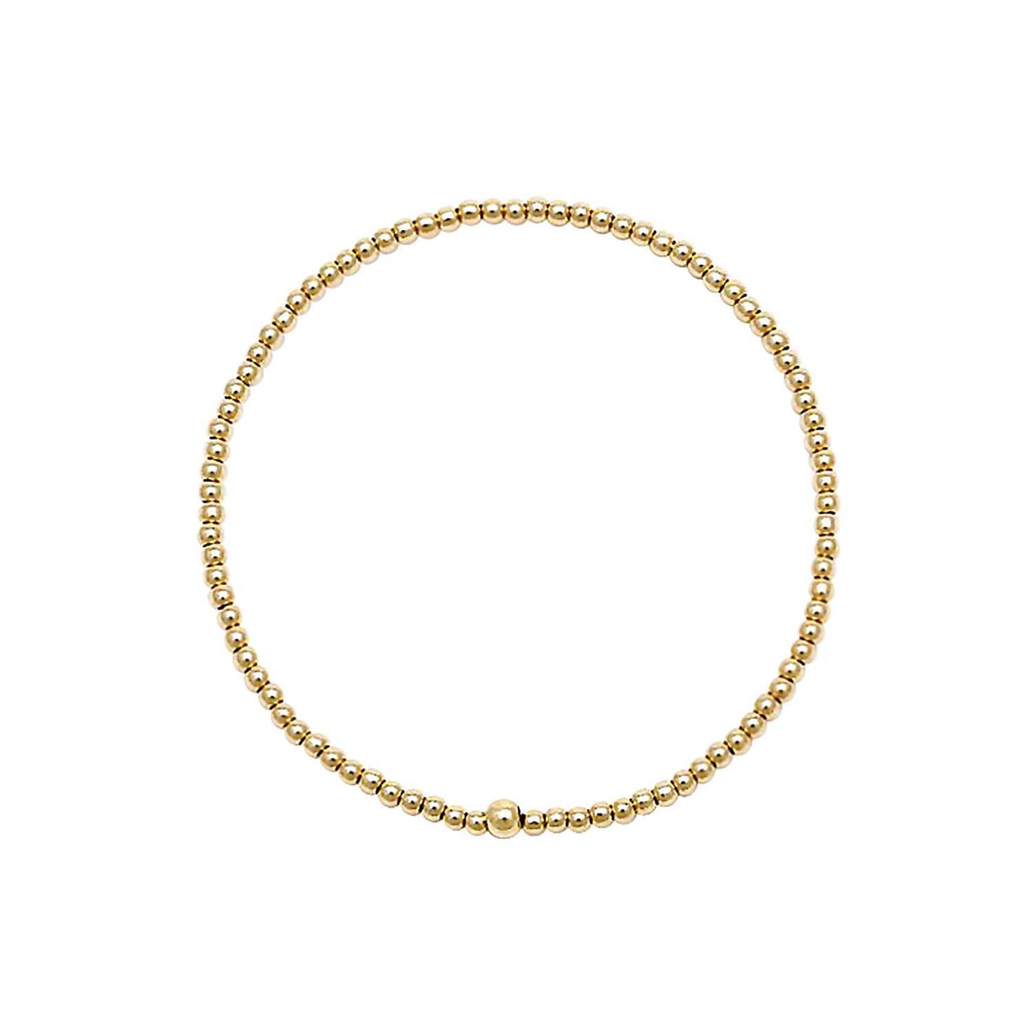 little bead bracelet in gold