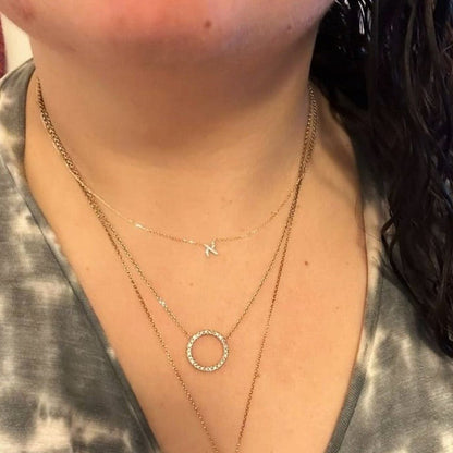 Hebrew Initial Necklace | Silver or Gold